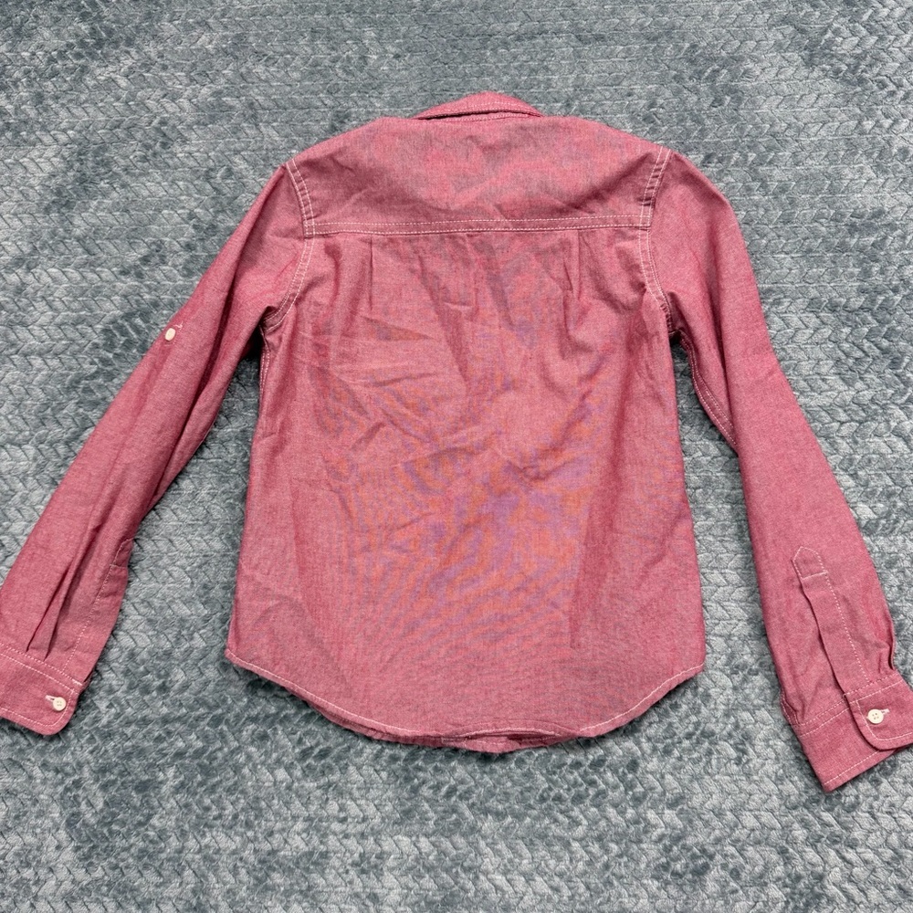 Lee Boys Red Chambray Long Sleeve Button-Down Shirt Size XL (7) - Picture 2 of 8